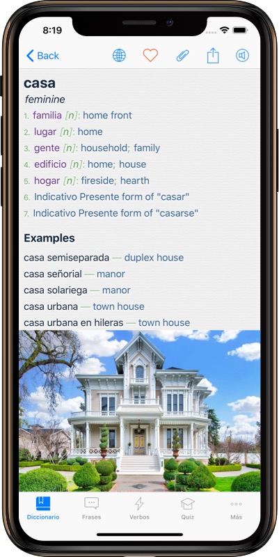 Spanish Dictionary iPhone app