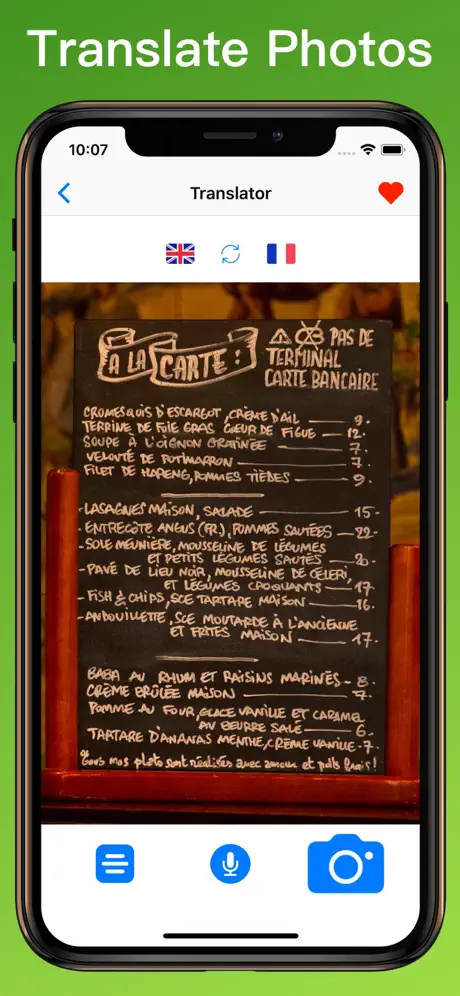French Translator Dictionary + photo translator on iPhone