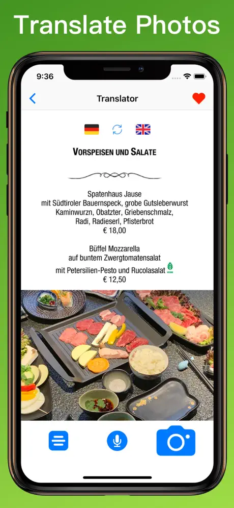 Englisch Übersetzer + photo translator on iPhone