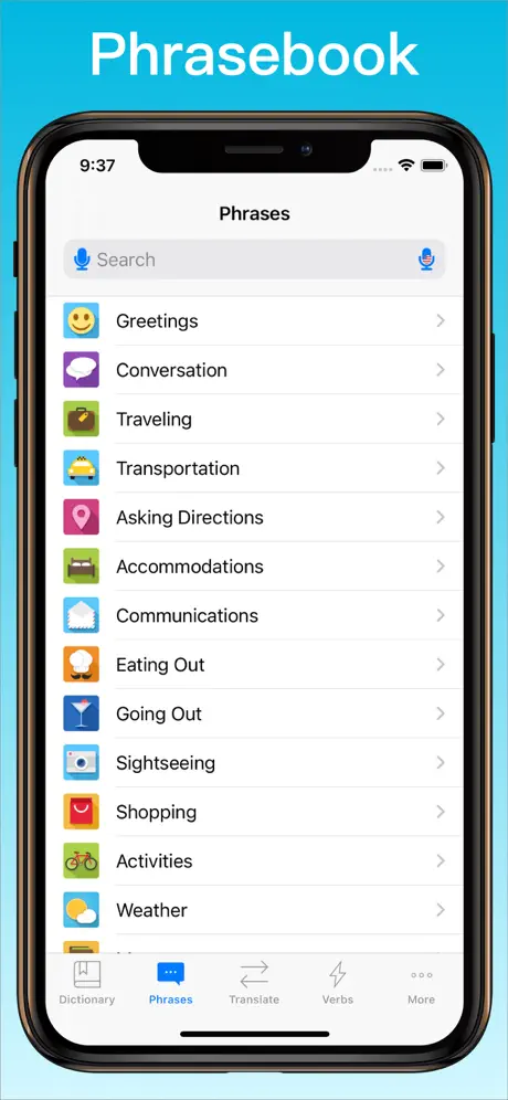 Englisch Übersetzer + phrasebook on iPhone