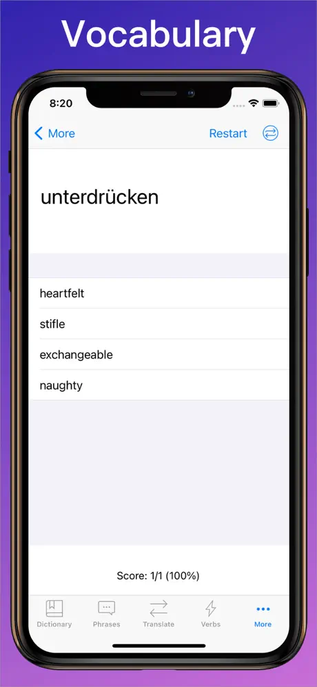 Englisch Übersetzer + vocabulary quiz on iPhone