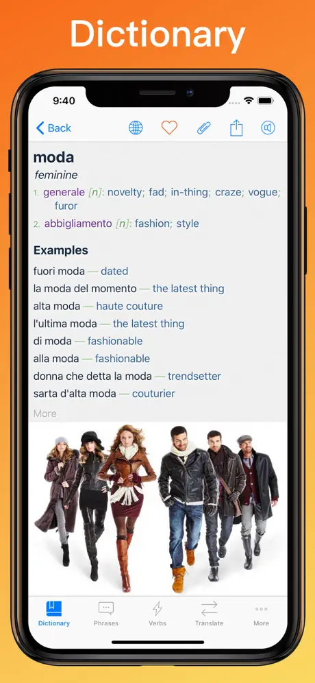 Traduttore Inglese Italiano + dictionary on iPhone