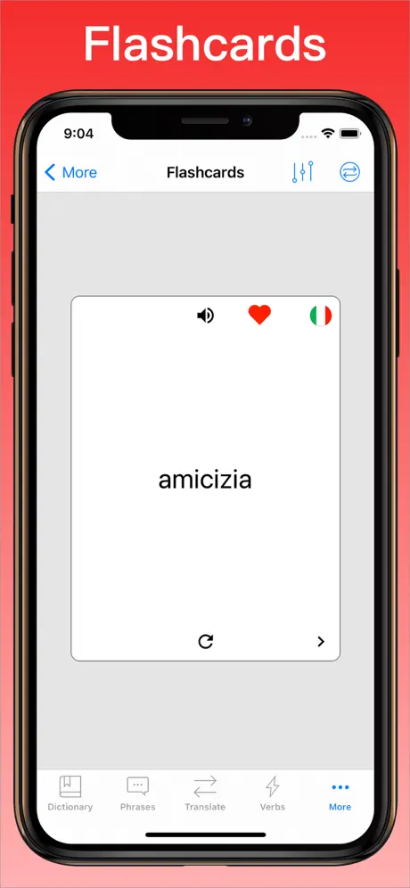 Traduttore Inglese Italiano + flashcards on iPhone