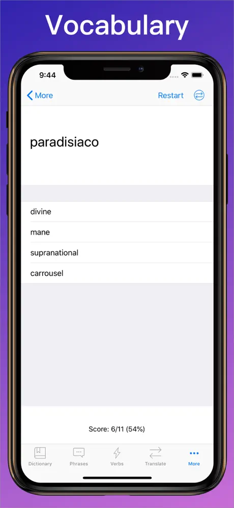 Traduttore Inglese Italiano + vocabulary quiz on iPhone