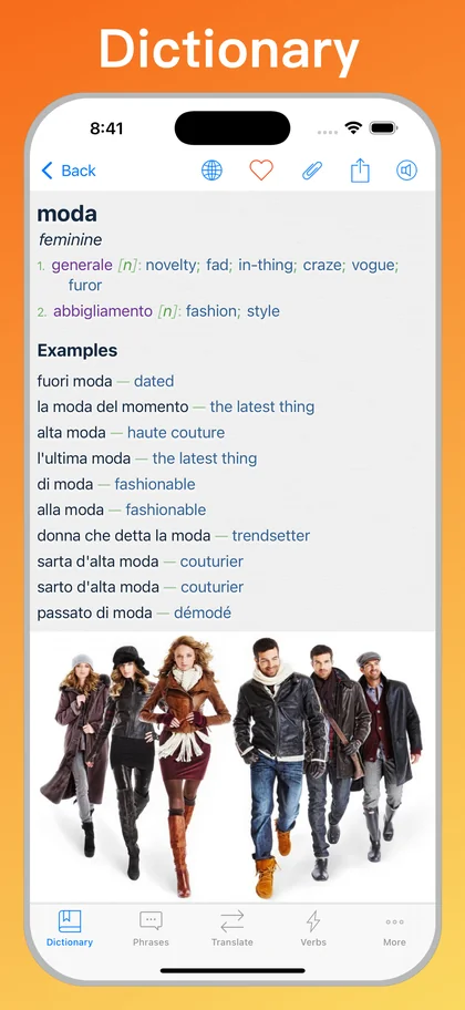 Italian Translator + dictionary on iPhone