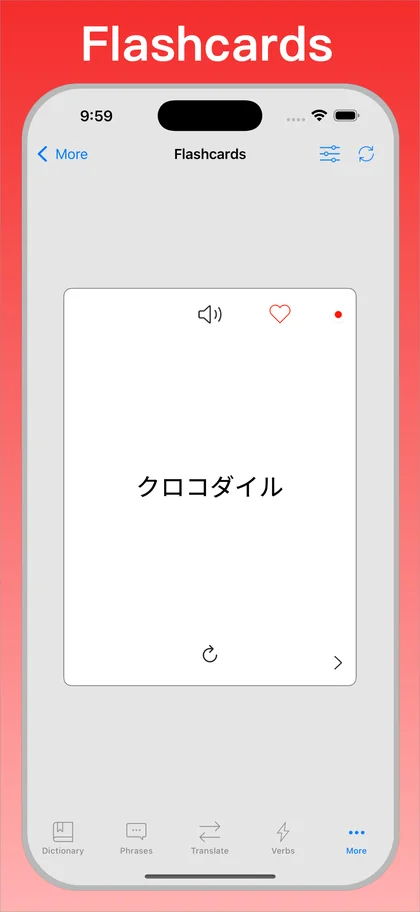 Japanese Translator + flashcards on iPhone