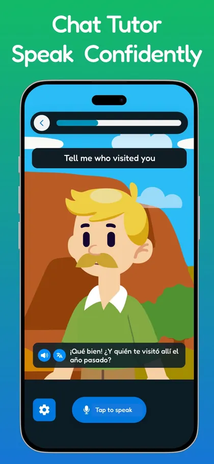 PolyChat AI chat tutor on iPhone