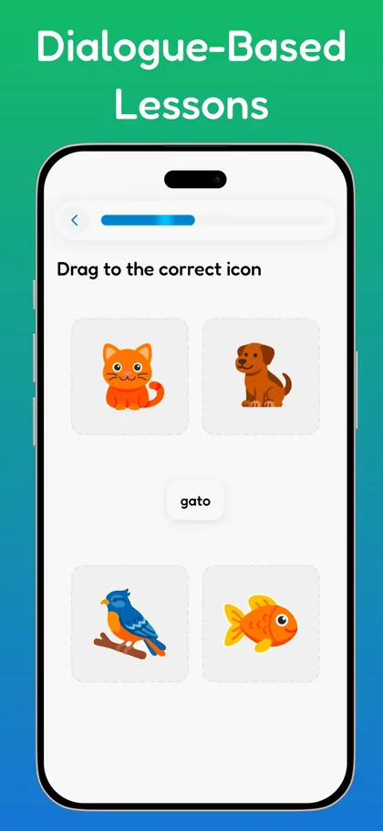 PolyChat dialogue-based lessons on iPhone