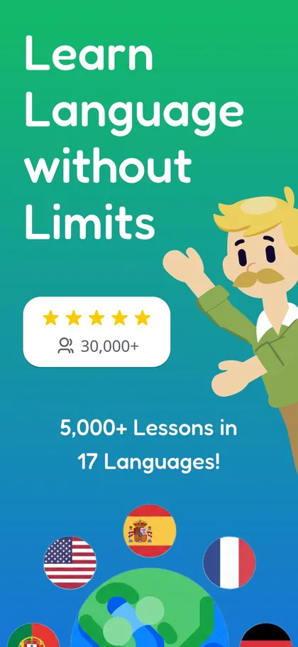 PolyChat language lessons on iPhone