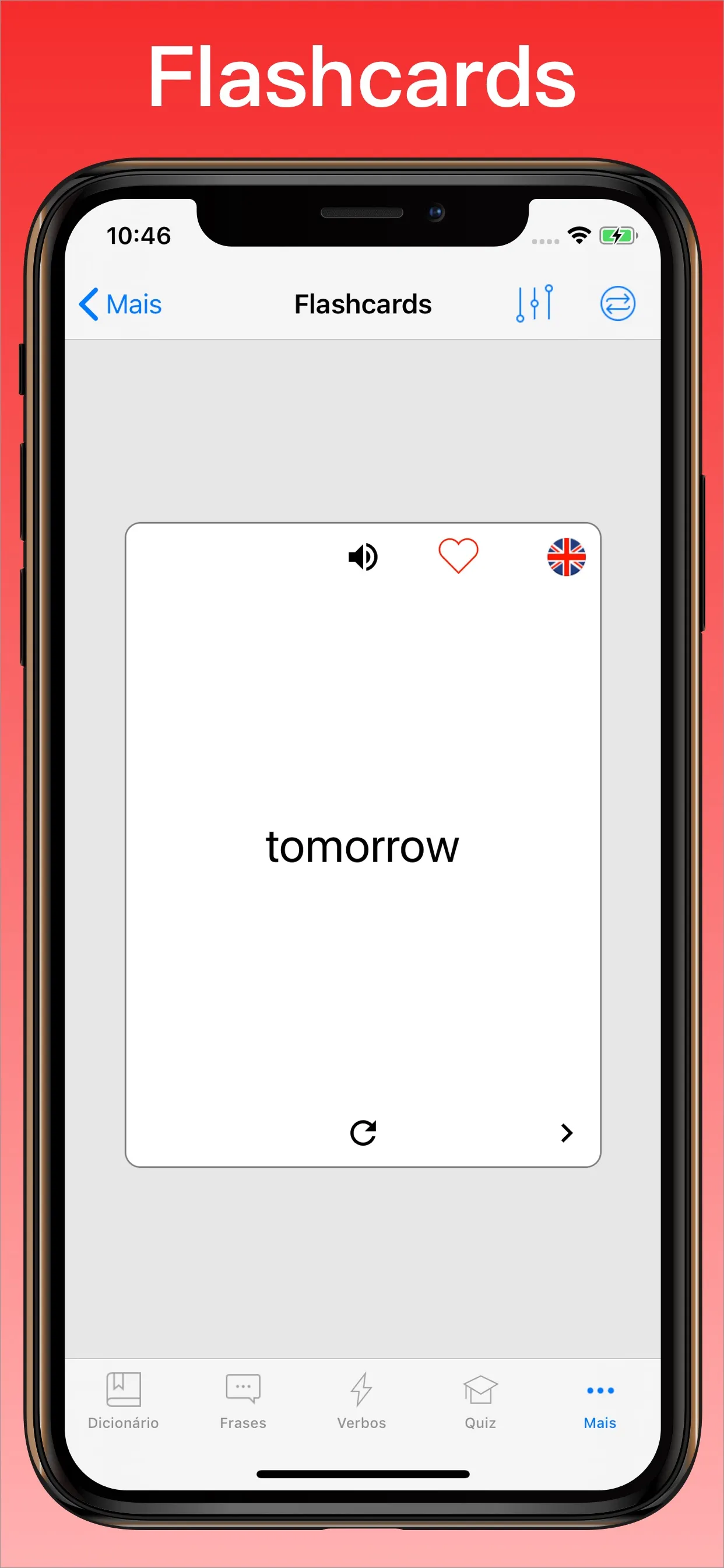 Dicionário Inglês Português + flashcards no iPhone