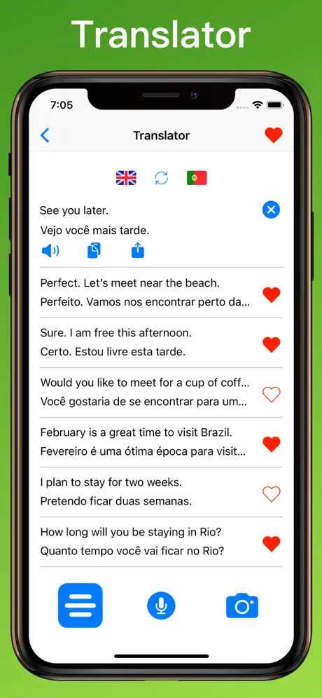 Portuguese Translator + text translator on iPhone