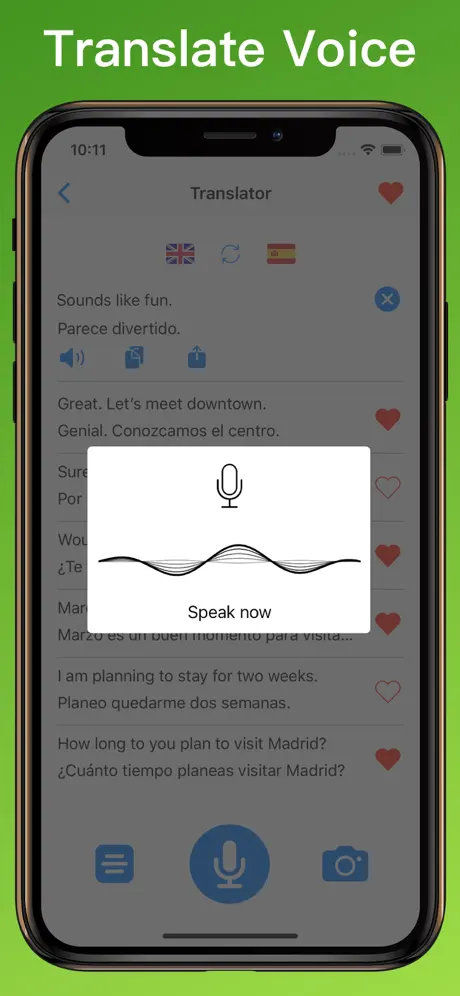 Spanish Translator + voice translator on iPhone