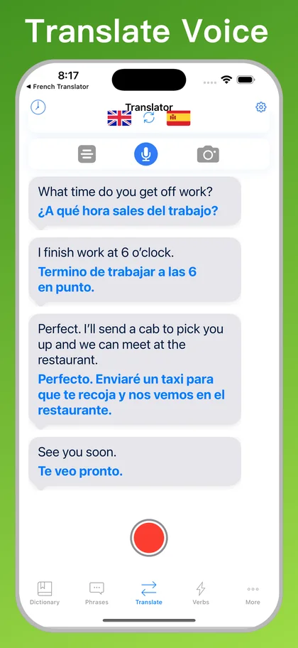Spanish Translator + voice translator on iPhone