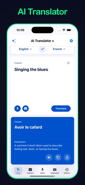 AI Translator camera translator screen