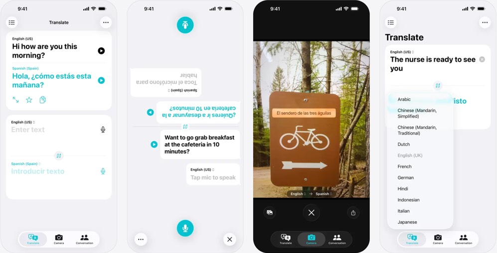 Apple Translate App Store screenshots