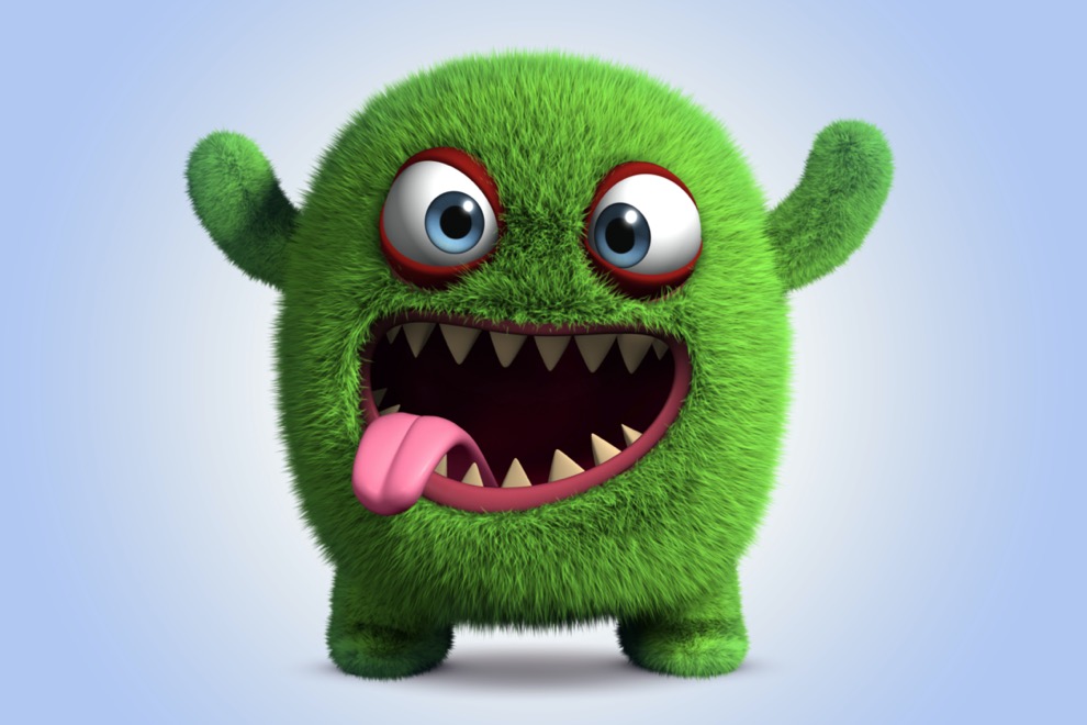 wütendes grünes Monster